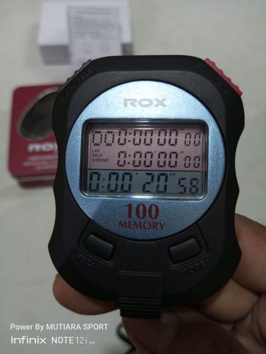 PROFESSIONAL STOPWATCH ROX 100 MEMORY TWO TONE LED COLOUR ORIGINAL