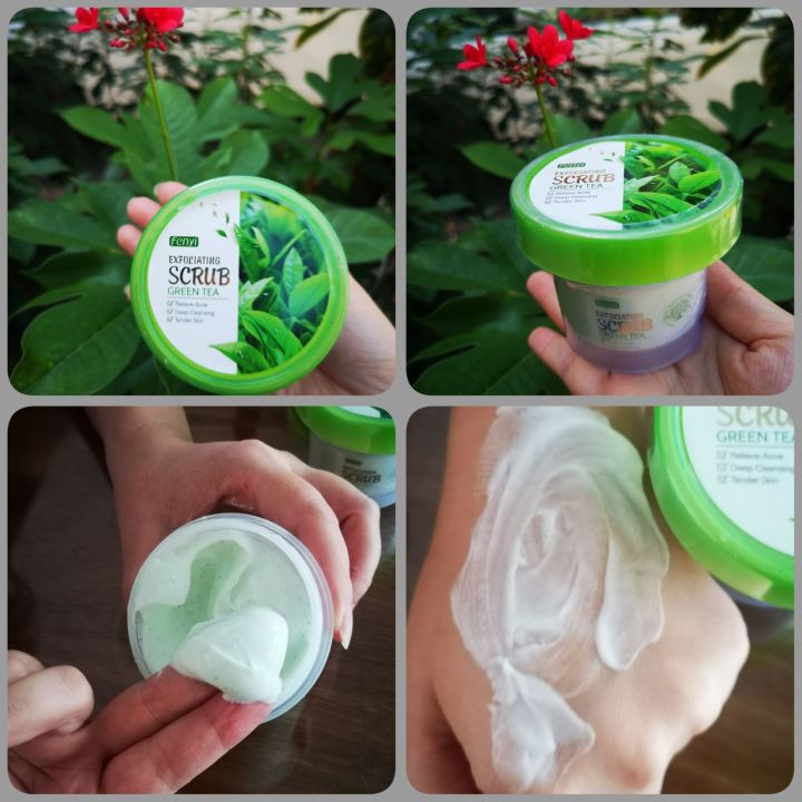 สครับผิวสูตรชาเขียว-green-tea-scrub-บำรุงผิวล้ำลึก-ให้ผิวชุ่มชื้น-ลดสิวและรอยสิว-กระตุ้นสร้างคอลลาเจน-ให้กับผิว