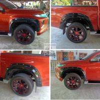 คิ้วล้อ mitsubishi triton ขนาด 6 นิ้วมีหมุด สีดำเงา ( รุ่นเว้าสเกิร์ต ) ใส่ปี 2019 - 2023