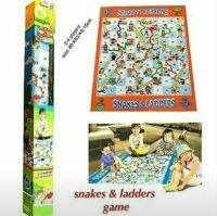 เกมส์บันไดงู กระดานผ้า Giant Snakes &amp; Ladders Game ขนาด 80x65 CM พร้อมตัวกดลูกเต๋า ผู้เล่น 2-4 คน