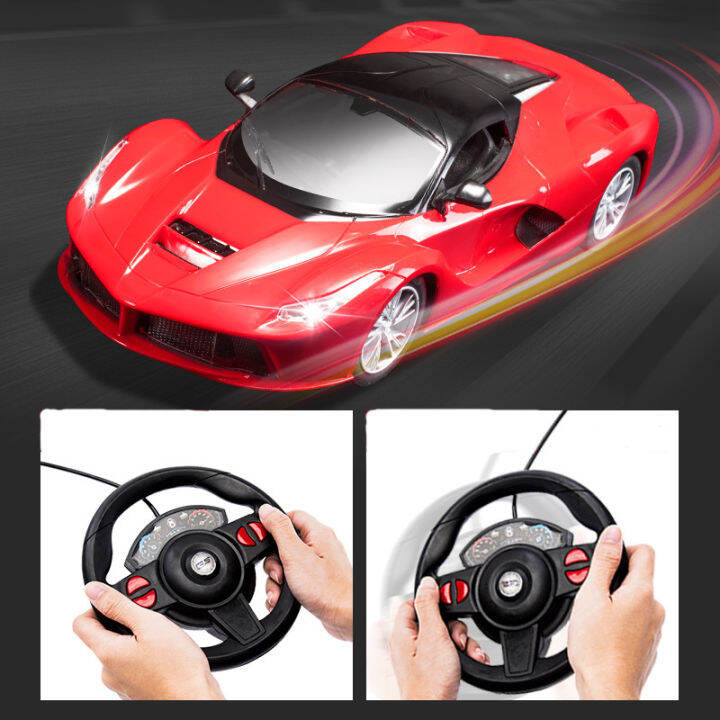 Portable RC Racing Car Models USB Charging Control Pedal Steering Wheel ...