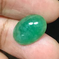 พลอยหยกเขียวธรรมชาติ 3.76cts 13.2x9.4x2.6mm 3.76cts natural green jade gemstone 13.2x9.4x2.6mm