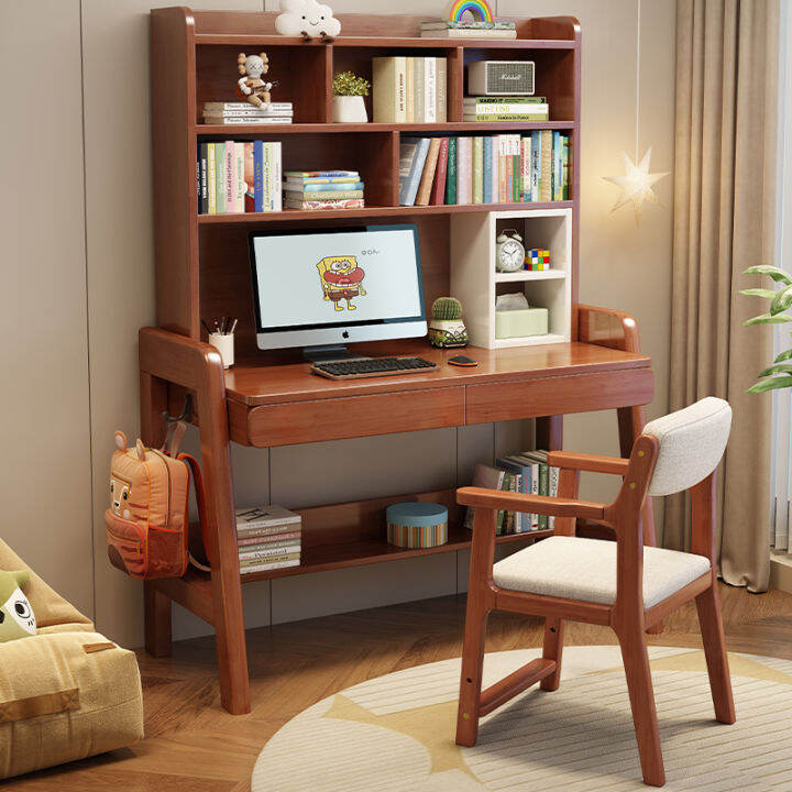 Solid Wood Elementary School Student Adjustable Writing Desk