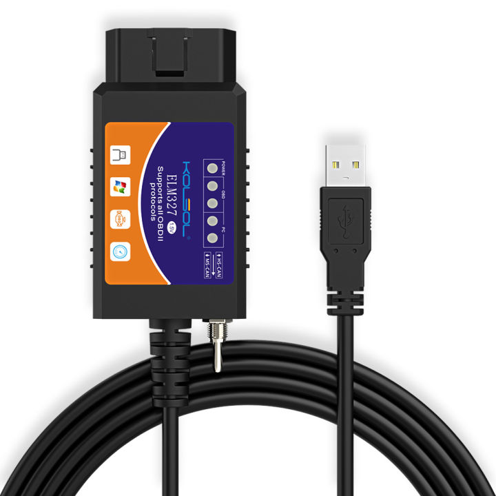 For Ford Forscan ELM327 USB Modified OBD2 Scanner V1.5 MS-CAN HS-CAN Code  Reader