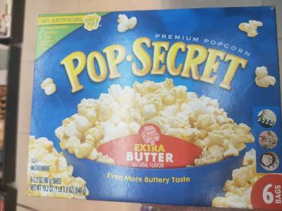 Pop Secret Microwave Popcorn Extra Butter 540 g. เมล็ดข้าวโพดดิบรสเนยเข้มข้น สำหรับไมโครเวฟ 540กรัม