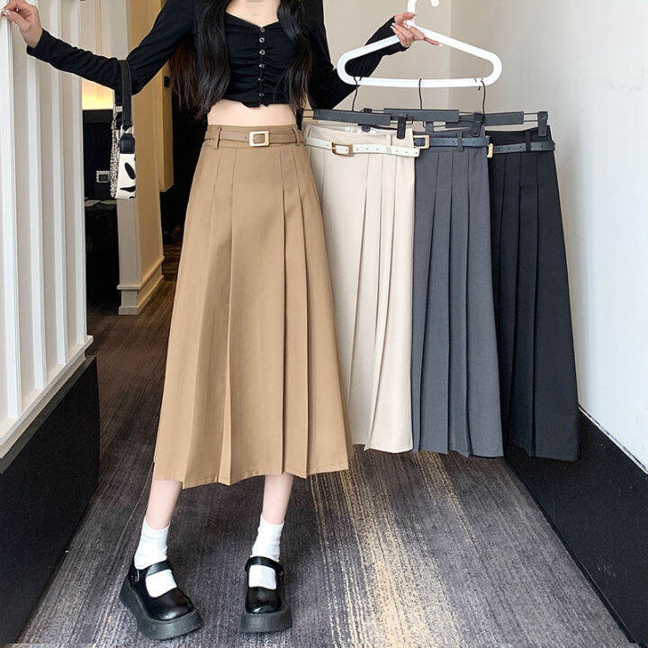 Khaki plus size a line outlet skirt