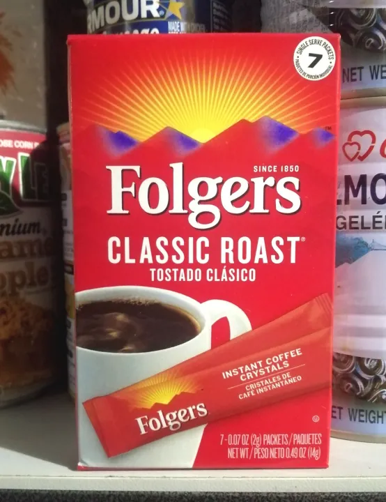 Folgers Classic Roast Instant Coffee 14g ( 7 sticks/ packets ) | Lazada PH