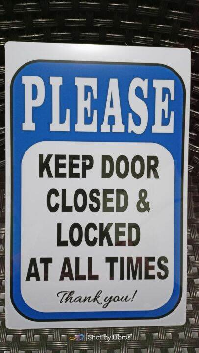 Keep Door Closed And Locked At All Times Signage A Size Pvc Hard