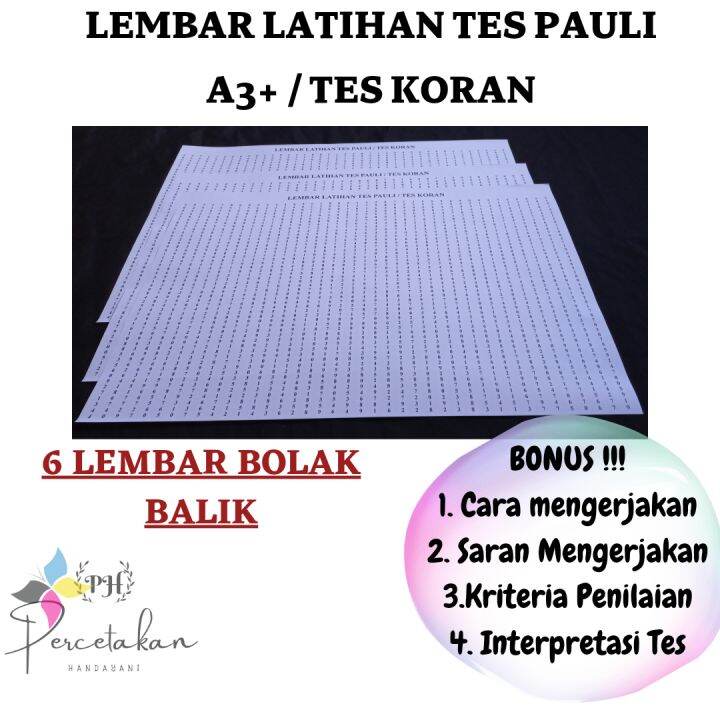 KERTAS PAULI UKURAN A3+ / KERTAS PSIKOTES ( PAKET B ) | Lazada Indonesia