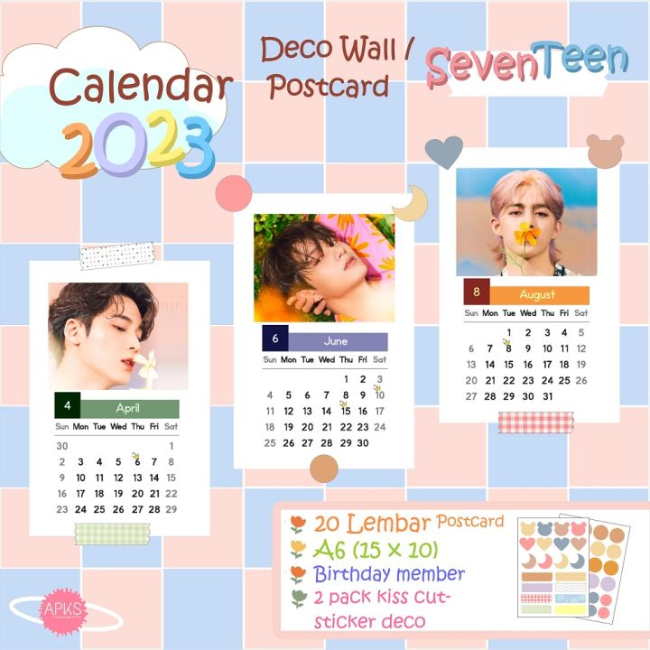 Seventeen 2023 Kalender Meja Mini Decowall Postcard Calendar Carat