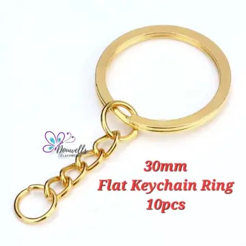 50 Pcs x KeyChain Supplies Key Chain KeyRing 30mm and 25mm Key Ring with  Chain Gold Silver Plated Bronze Copper for Craft Making