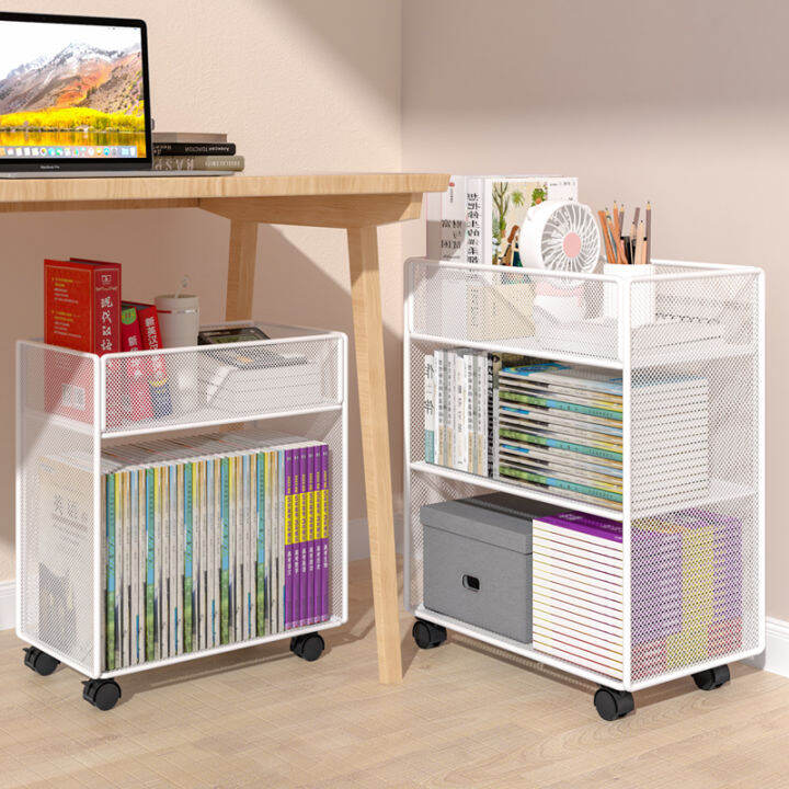 Movable Bookshelf Student Desk Book Storage Household with