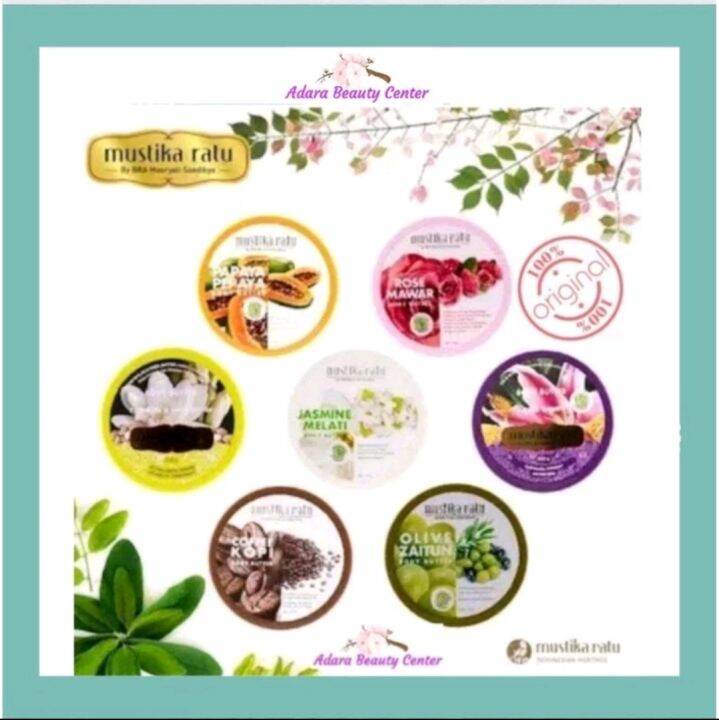 Mustika Ratu Body Scrub olive zaitun/pepaya/ros/kopi/tuberos n sea/lily