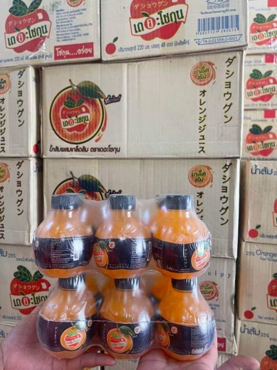 น้ำส้มเดอะโชกุน-น้ำส้มเกร็ดน้ำแข็ง-น้ำส้ม-เดอะโชกุน-ยกลัง-48-ขวด-25-ขนาด-220มล