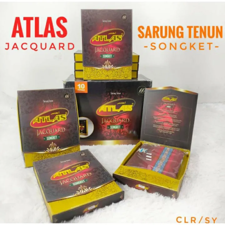 sarung atlas jacquard songket gold original