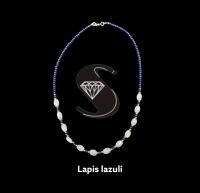 Lapis lazuli with moonstone oval shape.