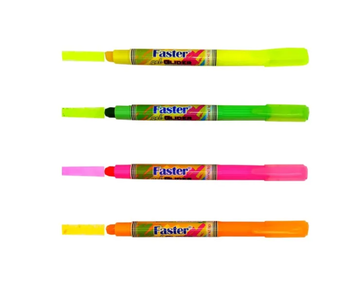 FASTER GEL GLIDER HIGHLIGHTER 4pcs ASSORTED COLOR | Lazada PH