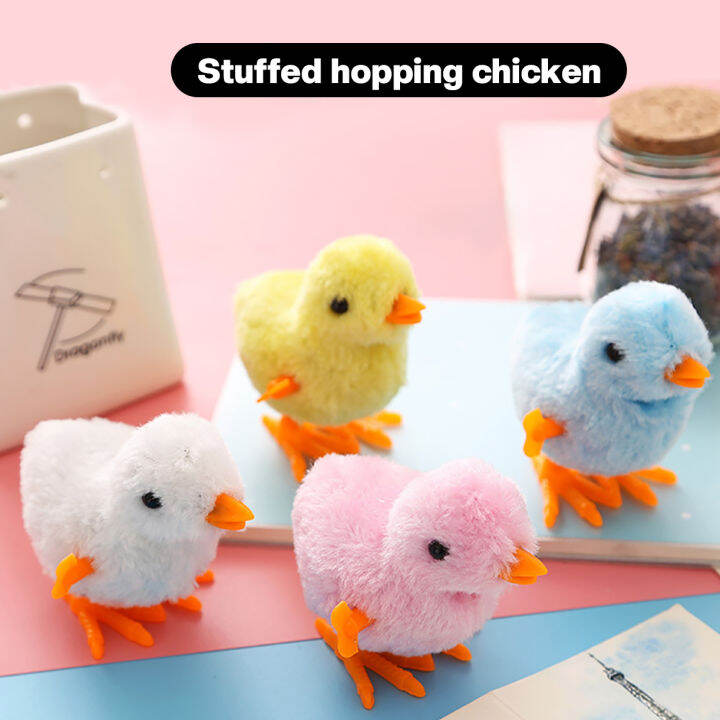 Wind Up Plush Chicken Toys Hopping Chicken Clockwork Toys Walking ...