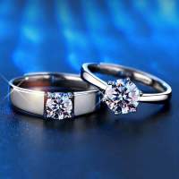 แหวนคู่รัก แหวนแต่งงาน แหวนหมั้น 2 กะรัต เงินแท้ 92.5%