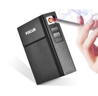 Focus 2in1 ไฟแช็ก&amp;กล่องใส่(20ม้วน) ชาร์จไฟ USB รุ่น 035A