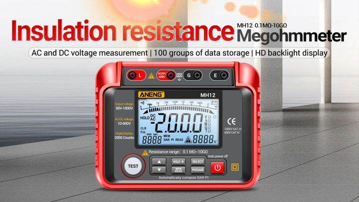 👉 อัพเดทล่าสุด 👉ANENG MH12 เครื่องวัดความต้านทานฉนวนดิจิตอล โอห์ม ...