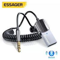 Essager Aux Bluetooth Adapter เสียงสำหรับรถยนต์ USB Bluetooth 3.5มม.เครื่องรับสัญญาณเครื่องส่งสัญญาณเพลงลำโพง Dongle แฮนด์ฟรี