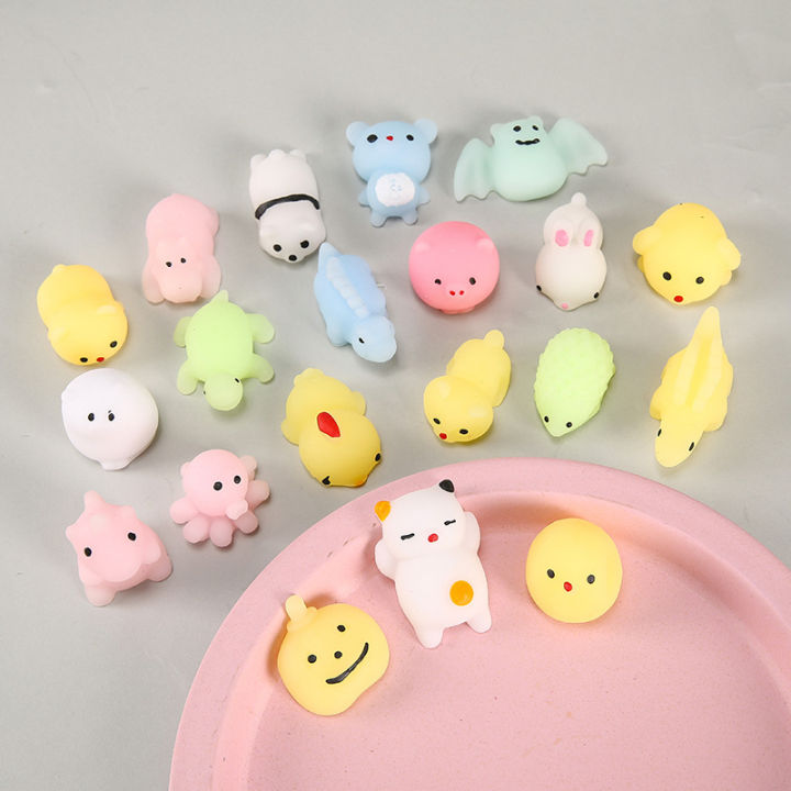 50-5PCS Kawaii Squishies Mochi Anima Squishy Toys For Kids Antistress Ball  Squeeze Party Favors Stress Relief Toys For Birthday