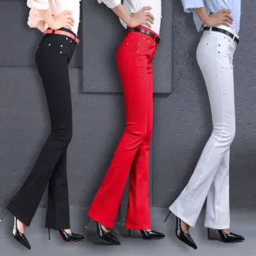 Stretchable Women's New Trend 80's Retro Street Fashion Style Bootleg/Wideleg  Jeans