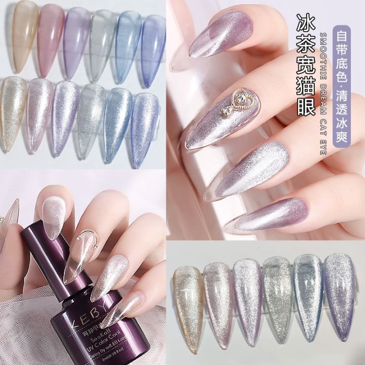สีลูกแก้ว-สีเจลแคทอาย-new-nail-art-design-manicure-crystal-ice-cat-eye-gel