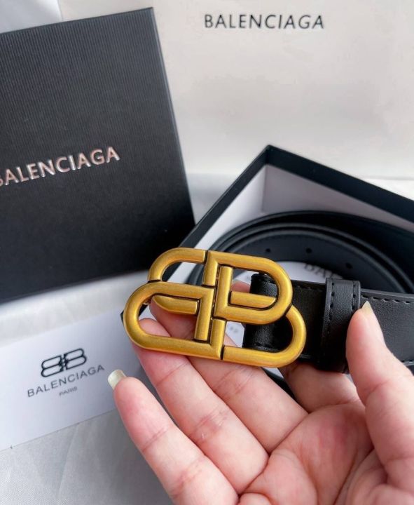 เข็มขัด-balenciaga-bb-ทอง