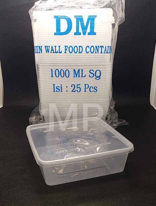 Thinwall Food Container Sq 1000ml Thin Wall Kotak Plastik Isi 25pcs