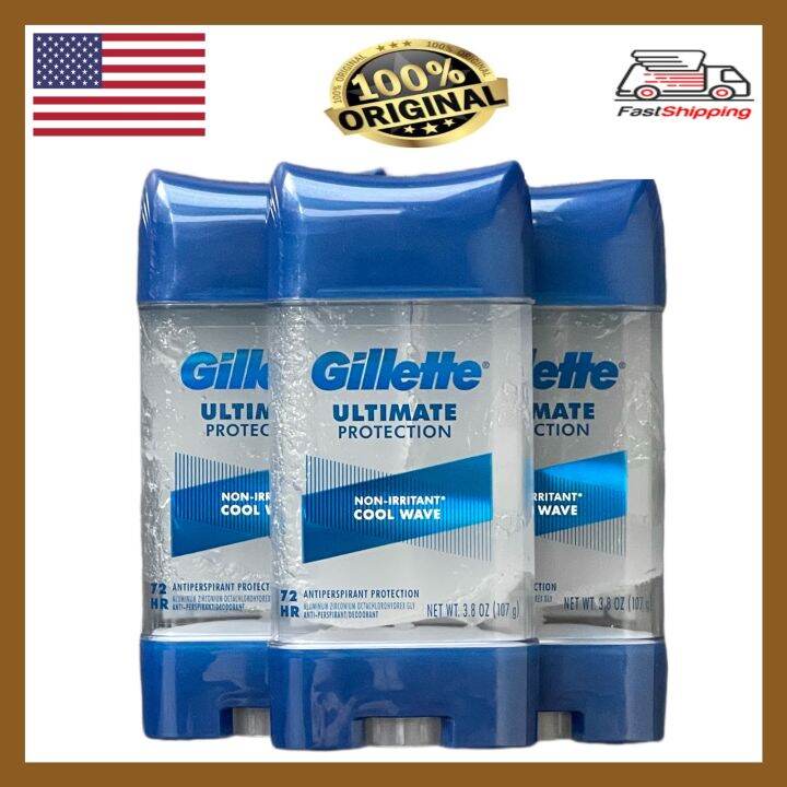 Gillette Deodorant Ultimate Protection Cool Wave 107g x 3 (EXP11/2023