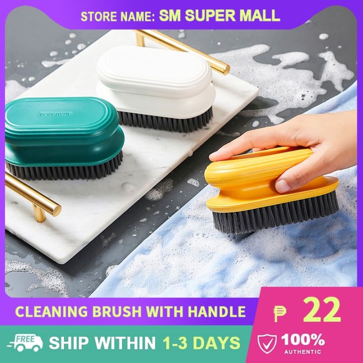Multi-use】Colorful Cleaning Brush with Handle Laundry Brush