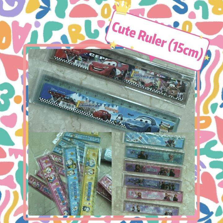 Cartoon Kids Ruler (15cm) / pembaris comel / cars ruler / frozen ruler ...