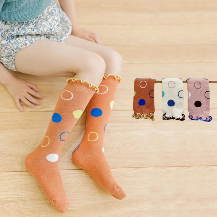 NIHAPY Baby Girls Boys Uniform Knee High Socks Tube Ruffled Stockings