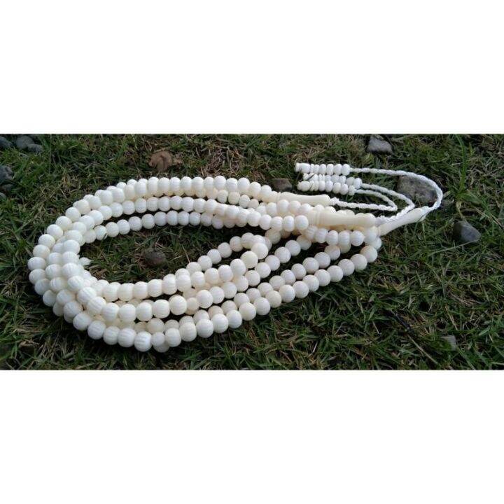 Tasbih Muslim Butir Kayu Bidara Arab Putih Mm Lazada Indonesia