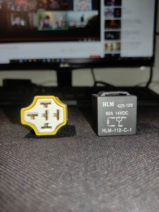 RELAY KAKI 5 HLM 12V 80A 87a RELAY PEMUTUS + SOCKET RELAY KERAMIK