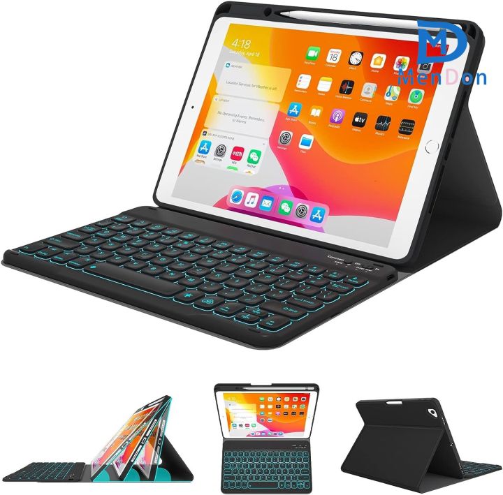 Backlit Keyboard Case for 2021 New iPad 9th Generation 10.2 inch / 8th 2020  / iPad 7th Gen 2019 / iPad Air 3rd Gen/Pro 10.5 2017, Multi-Touch  Trackpad, Bluetooth Magnetic Detachable Keyboard Black 