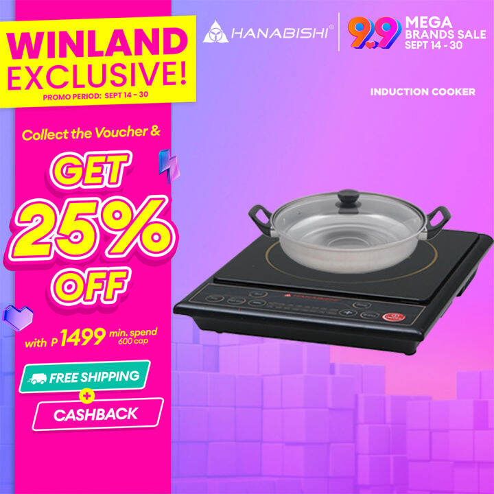 HANABISHI by Winland Induction Cooker with FREE Stainless Pot HIC90