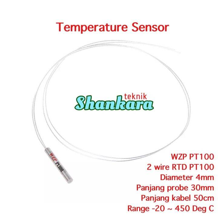 WZP Pt100 Temperature sensor RTD PT100 2 wire kabel 50cm Probe diameter ...