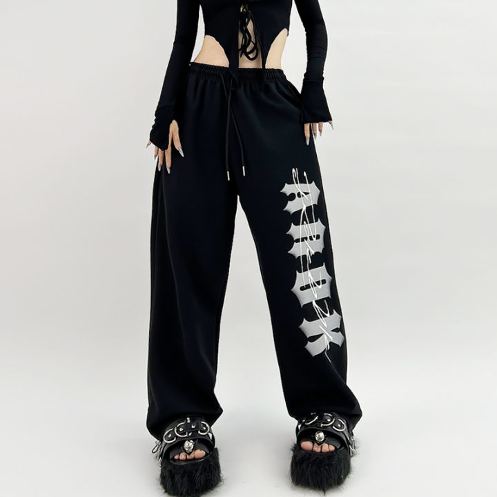 Streetwear Women Loose Joggers Casual Letter Print High Waist