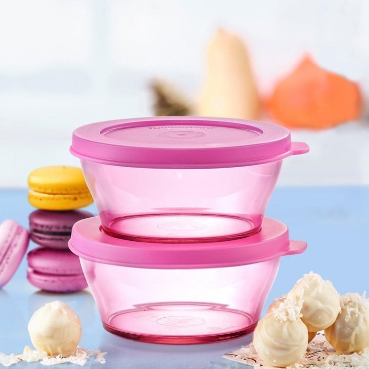 Tupperware Clear Bowl 290ml (ชุดละ 2ใบ) กระปุกทัพเพอร์แวร์แบบใส ขนาดจิ๋ว เล็ก กะทัดรัด สีหวานใส ฝาปิดแน่นสนิท