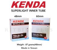 +ยางในเสือหมอบ KENDA SUPERLIGHT 700x20-28c วาว์ล 48mm.60mm. น้ำหนักเบา Made in Taiwan