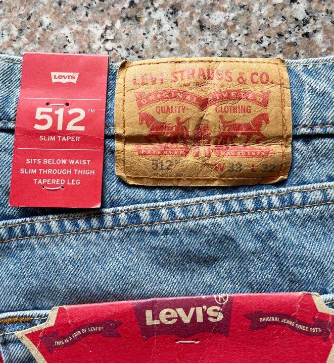 👉Levi’s 512 กางเกงยีนส์ชาย สียีนส์ฟอกอ่อน ทรงเข้ารูปออกเดฟ ผ้าไม่ยืด ...