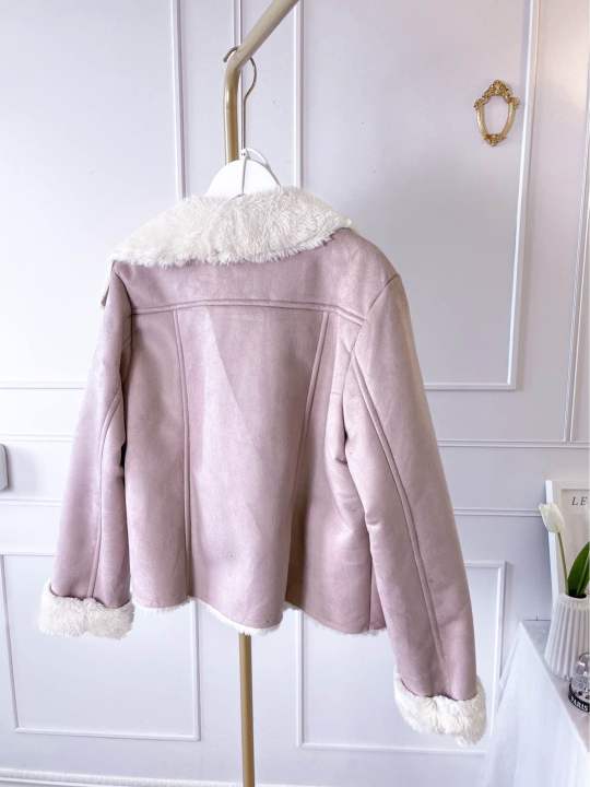 fluffy-jacket-ผ้าชามัวร์บุขนทั้งตัว-สีแชมเปญสวยๆ