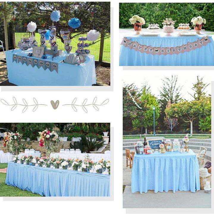 Disposable Table Skirt/Table Cloth Plastic PEVA Table Skirts Cover for