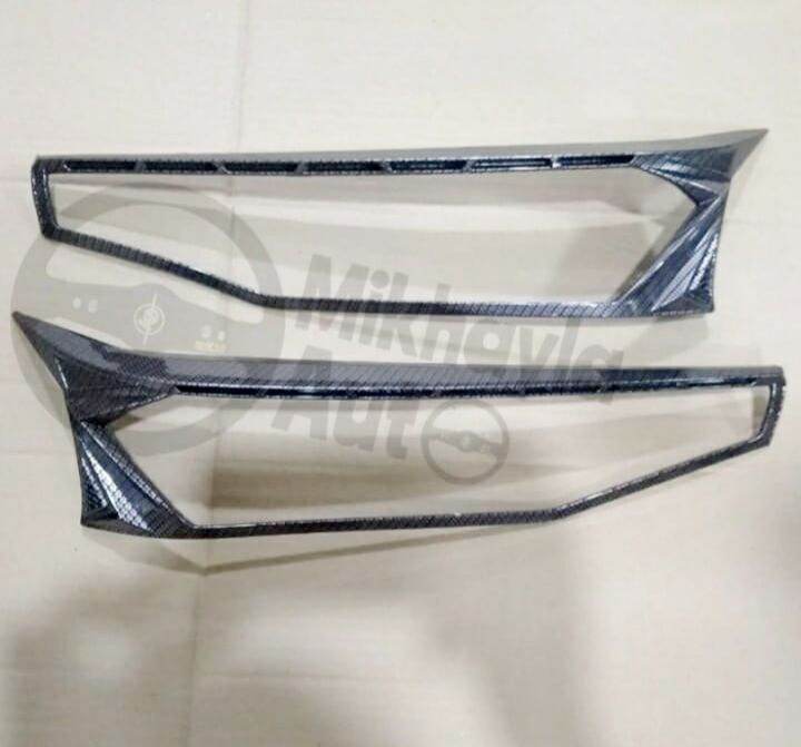 Garnish Garnis Lis List Lampu Depan Mobil Daihatsu All New Xenia Warna Carbon Lazada