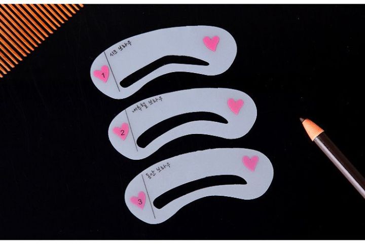 eyebrow-card-บล็อคเขียนคิ้วแบบสาวเกาหลี-บล็อคคิ้ว-1-ชุดได้-3-ชิ้น