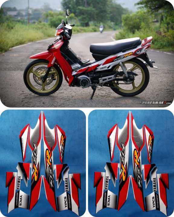 Striping Stiker Lis Body Motor Full Set Yamaha Fiz R Sporty Standar Original Warna Merah