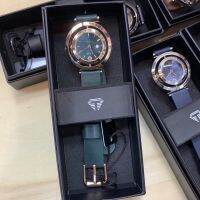 นาฬิกาข้อมือผู้หญิงQuartz Analog3เข็ม แบรนด์Tomi (โทมิ)ตัวเรือนเป็นสแตนเลส2ไมครอนและสายหนังPUกันน้ำ2ATMทรงกลม32มม.พร้อมกล่องสวยหรู